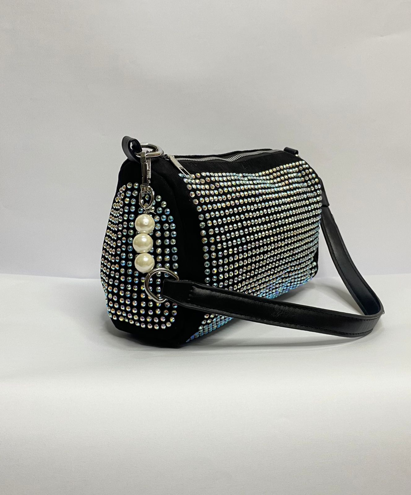 Black & Silver Diamonds Shoulder Bag